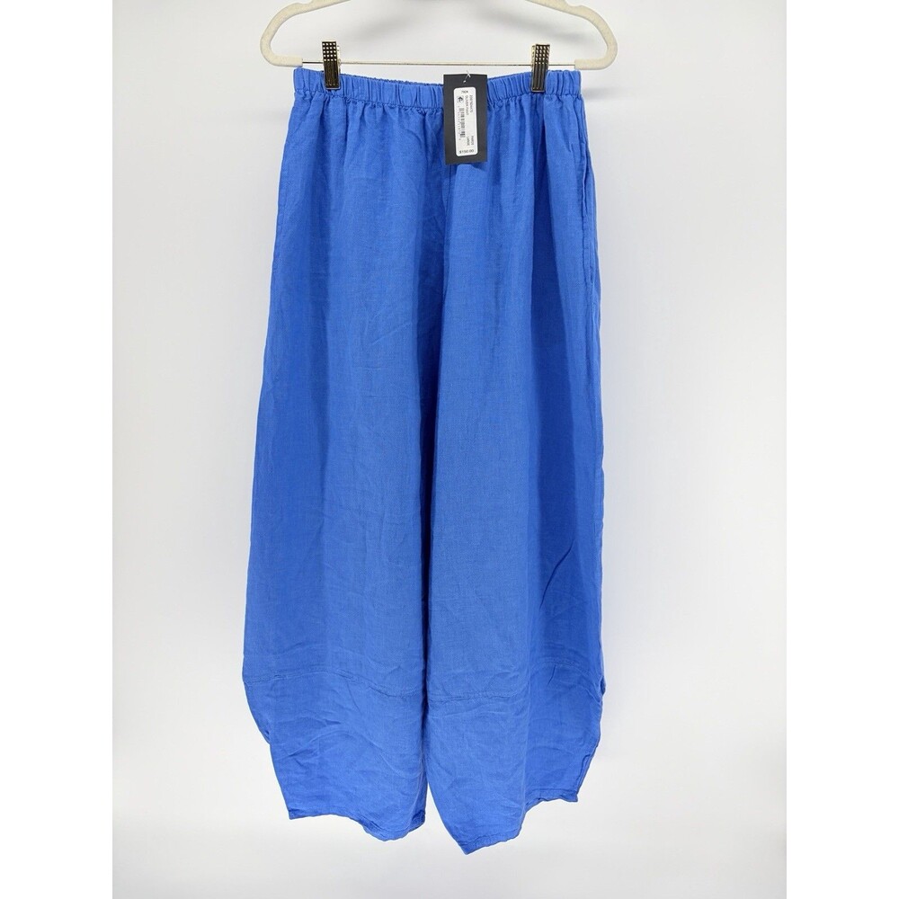 NEW Bryn Walker Oliver Pant  100%  Linen Royal Blue Large USA Lantern Folk